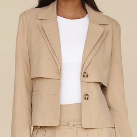NEW Avec Les Filles Cinched Tan Blazer Size XL - Picture 5 of 9